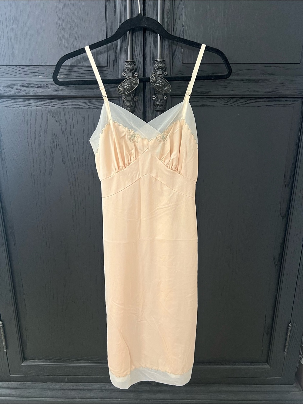 Vintage 50s/60s Mistee by Campbell Nylon Tricot Slip Lace Mesh Detail Size 4/34